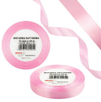 Wstążka satynowa 12mmx32m Baby Pink WS12-93 Brewis